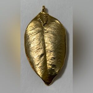 Gold Toned Leaf Pendant